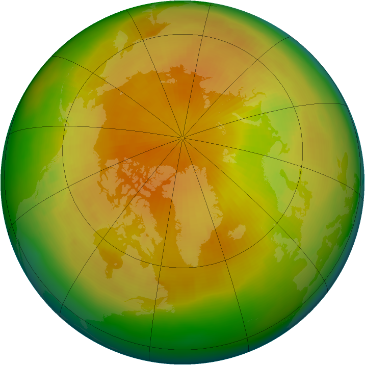 Arctic ozone map for April 2002